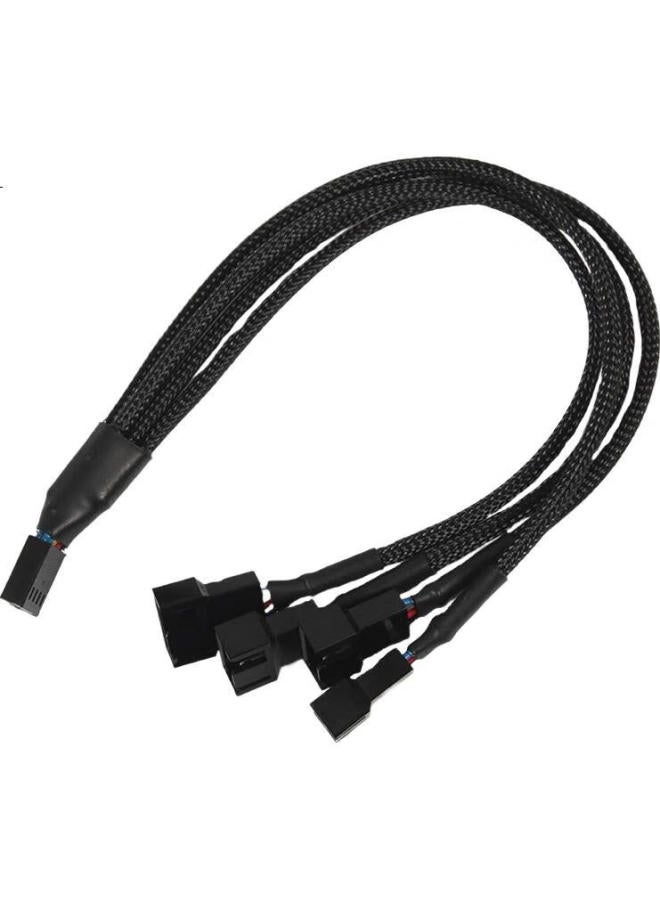 Jeyi Desktop Motherboard 4Pin Fan Adapter Extension Cable, One To Four - Image 1