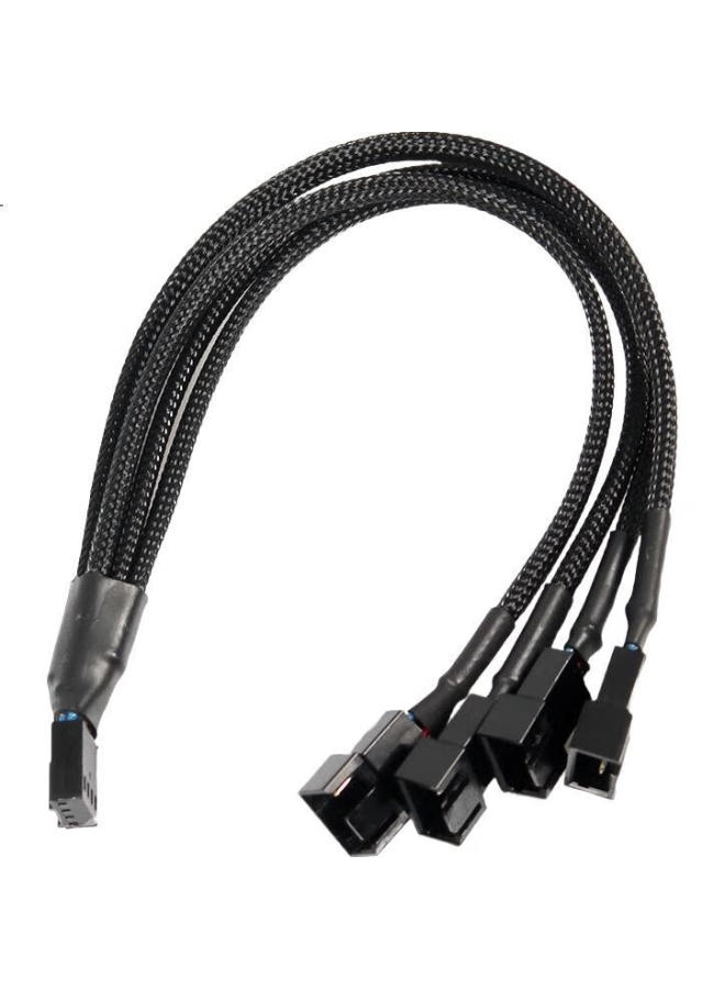 Jeyi Desktop Motherboard 4Pin Fan Adapter Extension Cable, One To Four - Image 3