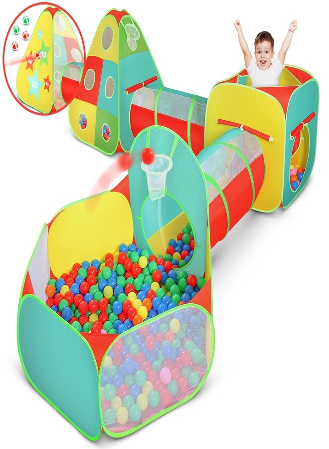 Kiddzery Kids Play Tent for Toddlers, 5pc Toddler Jungle Gym Playset with Ball Pit, Crawl Tunnel and Obstacle Course, Indoor Outdoor Playhouse Toy for Boys and Girls - Image 1