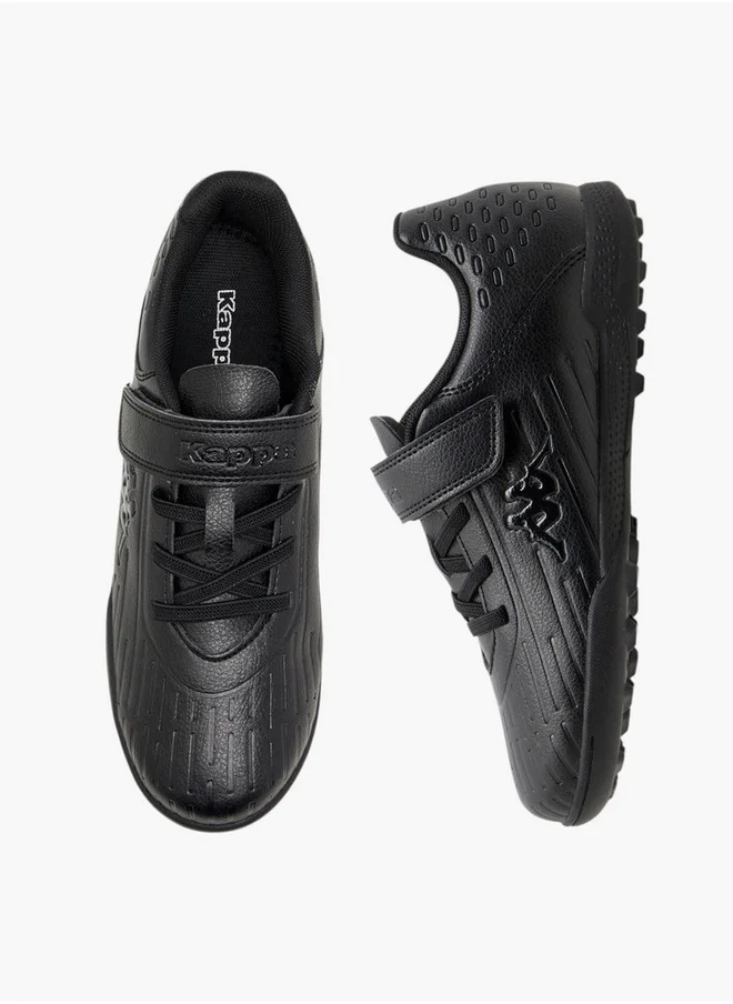 Kappa Boys' Logo Textured Football Shoes with Hook and Loop Closure