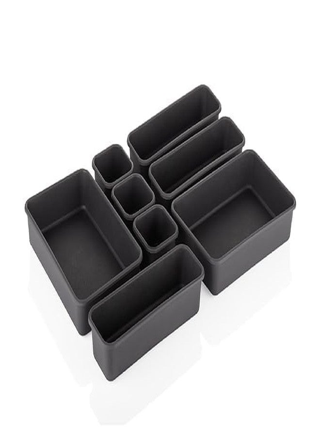 BIRZAR Plastic Interlocking Cutlery Drawer Desk Organizer Divider Tray/Separator Plastic Trays for Flatware, Cutlery & Desk Storage for Household, Kitchen & Office Drawer Organizer Rack - (Set of 8) - Image 1