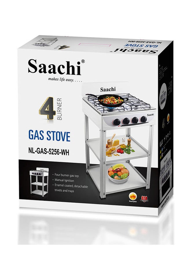 Saachi FlameMaster 4-Burner Gas Stove – Whirlwind Technology, Effortless Cleaning, Maximum Efficiency NL-GAS-5256-WH white - Image 4