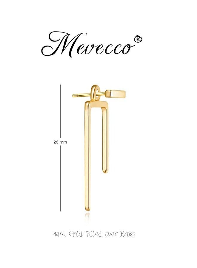 Mevecco Women Earrings Gold Stud 14K Gold Filled Small Simple Handmade Hypoallergenic Everyday Jewelry - Image 4