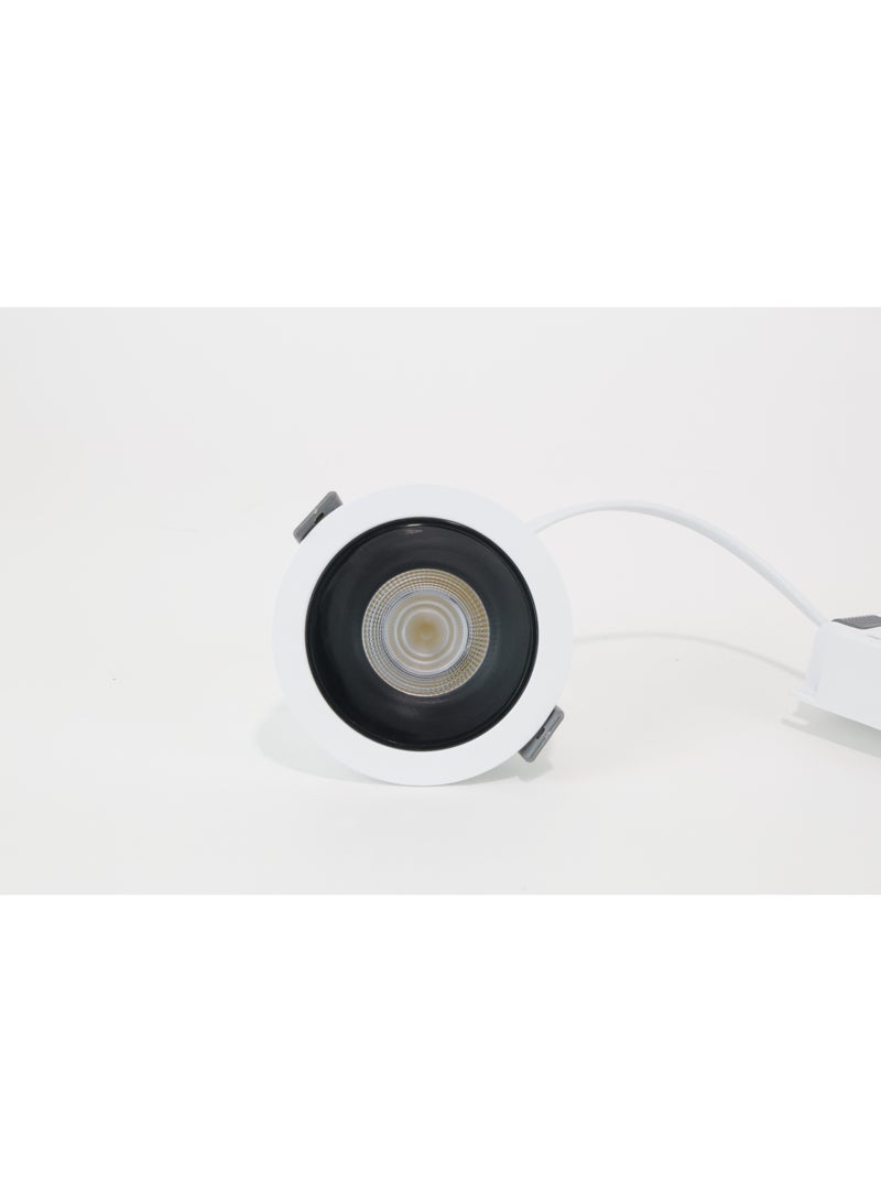 alfriday AL BARKS 2.5‑Inch Recessed COB Downlight | 7 W Dual CCT (3000 K & 4000 K) | White Trim with Black Anti‑Glare Baffle | 24° Beam - Image 2