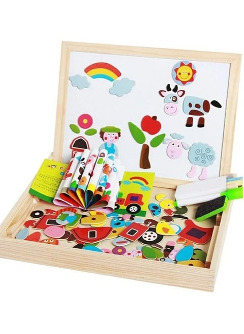 لعبة ألغاز خشبية مغناطيسية على شكل حيوانات، صندوق الرسم، لعبة تعليمية للأطفال cm