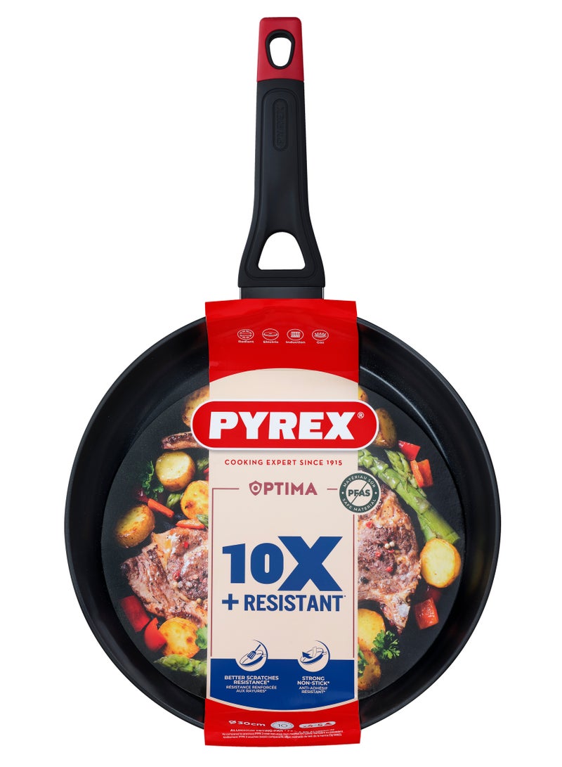 Pyrex Optima+ Frying Pan 30cm – Extra-Large PFAS-Free Non-Stick Pan for Family-Sized Cooking black - Image 2