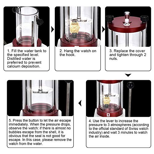 Salmue Watch Waterproof Test Tool, Watch Case Resistance Pressure Tester, 2 Watches Watch Case Resistance Measuring Tools Water Resistant Tester Tool for Waterproofness Testing - Image 4