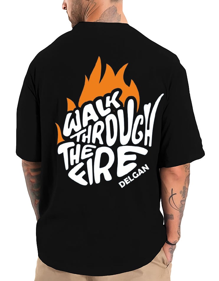 DIVIS Oversized Black Graphic T-Shirt for Men - Image 1