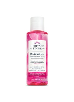 Heritage Store HERITAGE STORE Rosewater - Refreshing Facial Splash for Glowing Skin with Damask Rose - All Skin Types - Rose Water for Face - Made Without Dyes or Alcohol, Hypoallergenic, Vegan, Cruelty Free, 4oz  - Image 1