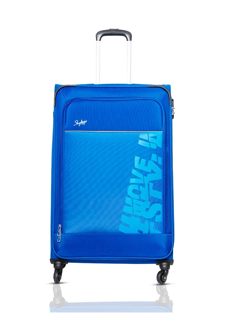 Skybags Rhumba Set Of 2 Luggage| 4W Str (E)| Polyester Soft Sided 360° 4 Wheels Spinner Trolleys- Cabin-20 Inch | Large- 28 Inch| Blue