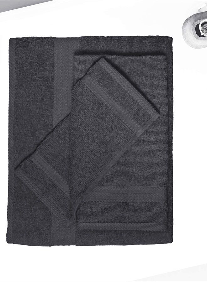 GLAMBURG Ultra Soft 8-Piece Towel Set - 100% Pure Ringspun Cotton, Contains 2 Oversized Bath Towels 27x54, 2 Hand Towels 16x28, 4 Wash Cloths 13x13 - Ideal for Everyday use, Hotel & Spa -Charcoal Grey - Image 2