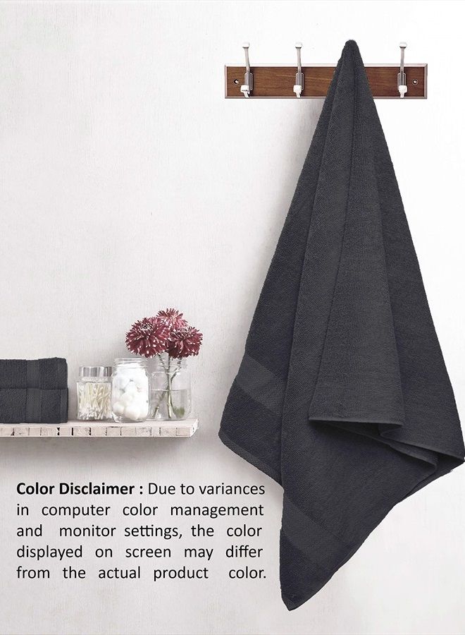 GLAMBURG Ultra Soft 8-Piece Towel Set - 100% Pure Ringspun Cotton, Contains 2 Oversized Bath Towels 27x54, 2 Hand Towels 16x28, 4 Wash Cloths 13x13 - Ideal for Everyday use, Hotel & Spa -Charcoal Grey - Image 5