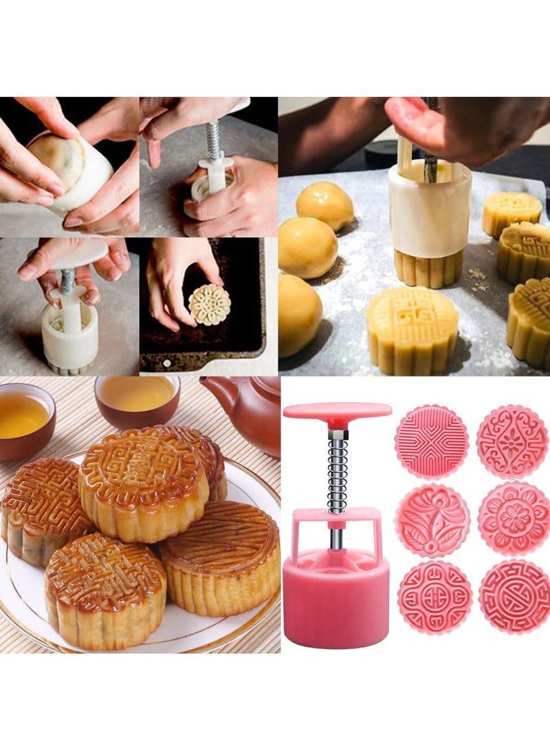 Mid Autumn Festival Moon Cake Making Mould Pink - Image 4