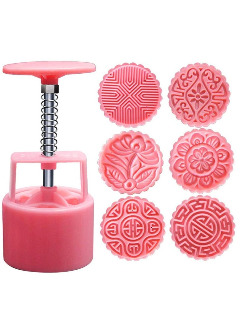 Mid Autumn Festival Moon Cake Making Mould Pink - Image 1