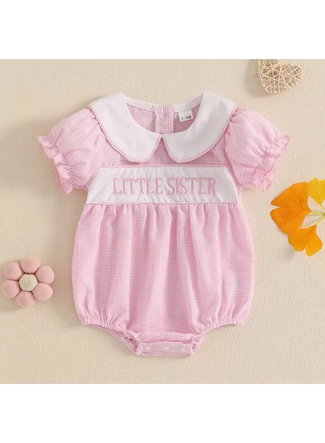 Adorable “Lil Sis” Baby Romper with Cute Letter Print | Soft Cotton Infant Bodysuit | Perfect Newborn Gift & Photoshoot Outfit