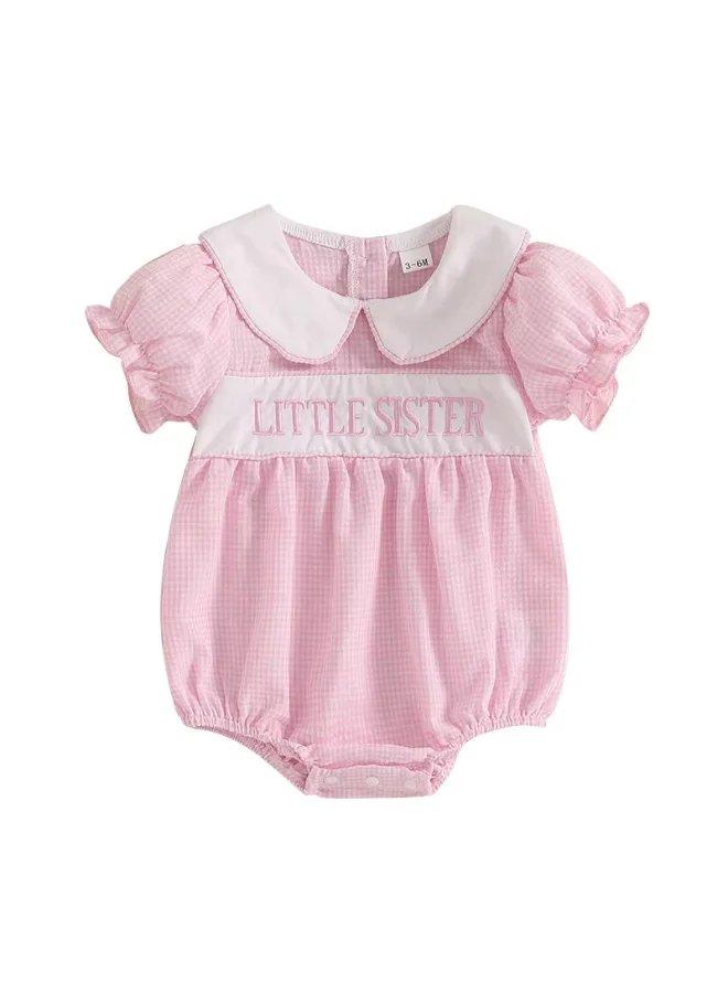 ماتشينج فاميلي اوتفيتس رومبر "أختي الصغيرة" الرائع بطبعة حروف لطيفة | بدلة أطفال قطنية ناعمة | هدية مثالية للمولود الجديد وإطلالة مثالية لجلسة تصوير