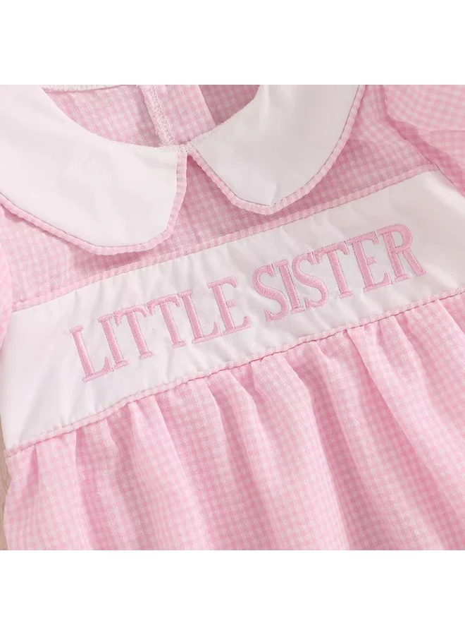Matching Family Outfits  Adorable “Lil Sis” Baby Romper with Cute Letter Print | Soft Cotton Infant Bodysuit | Perfect Newborn Gift & Photoshoot Outfit for Women | Best Price UAE