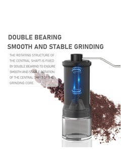 EqiEch Manual Coffee Grinder Portable Coffee Bean Grinder Coarseness Adjustable Hand-ground Washable Espresso V60 Drip French Press Perfect for Home Camping Travel  - Image 3