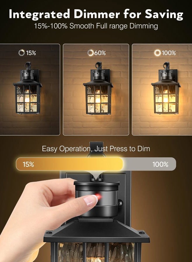 VIANIS Outdoor Wall Lantern With Motion Sensor, Dusk To Dawn Exterior Light Fixtures Wall Mount, LED Outdoor Porch Light, Anti-Rust 100% Aluminum Modern Black Outdoor Sconce Lights for Garage,Entryway - Image 3