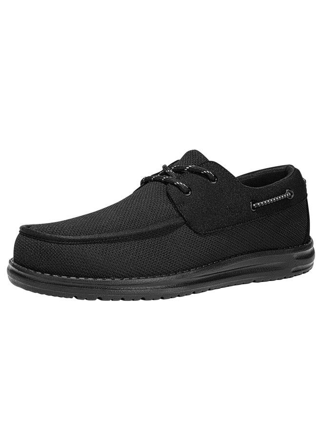 Fidabo Steel Toe Shoes for Men Slip Resistant Lightweight Work Safety Shoes Non Slip Comfortable Composite Toe Loafers Sneakers, Black, 10.5 - Image 1