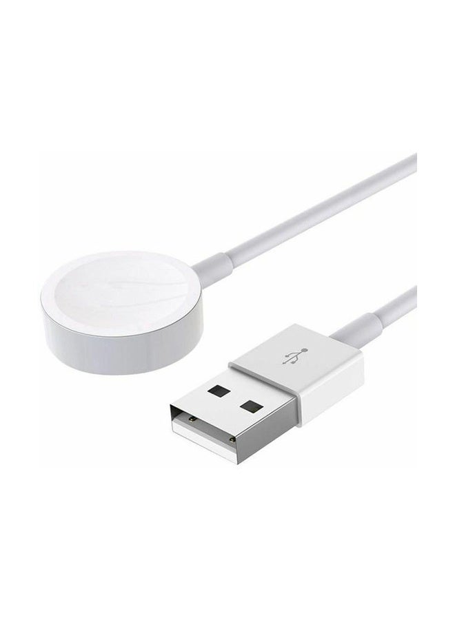 بيوينتي كابل شحن مغناطيسي لاسلكي USB لساعات آبل البيضاء