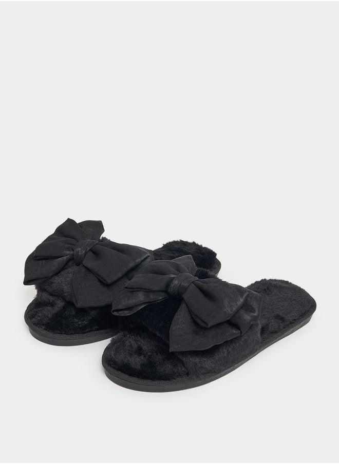 Styli Plush Bow Design Bedroom Slippers  - Image 3