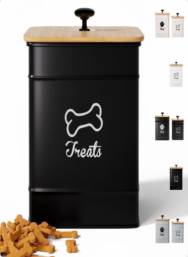 HB Design Co. Dog Treat Container with Airtight Bamboo Lid, 5"W x 7"H, 7 Cup Capacity - Image 1