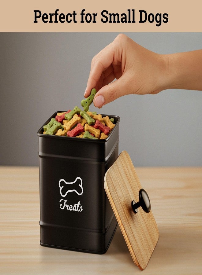 HB Design Co. Dog Treat Container with Airtight Bamboo Lid, 5"W x 7"H, 7 Cup Capacity - Image 4