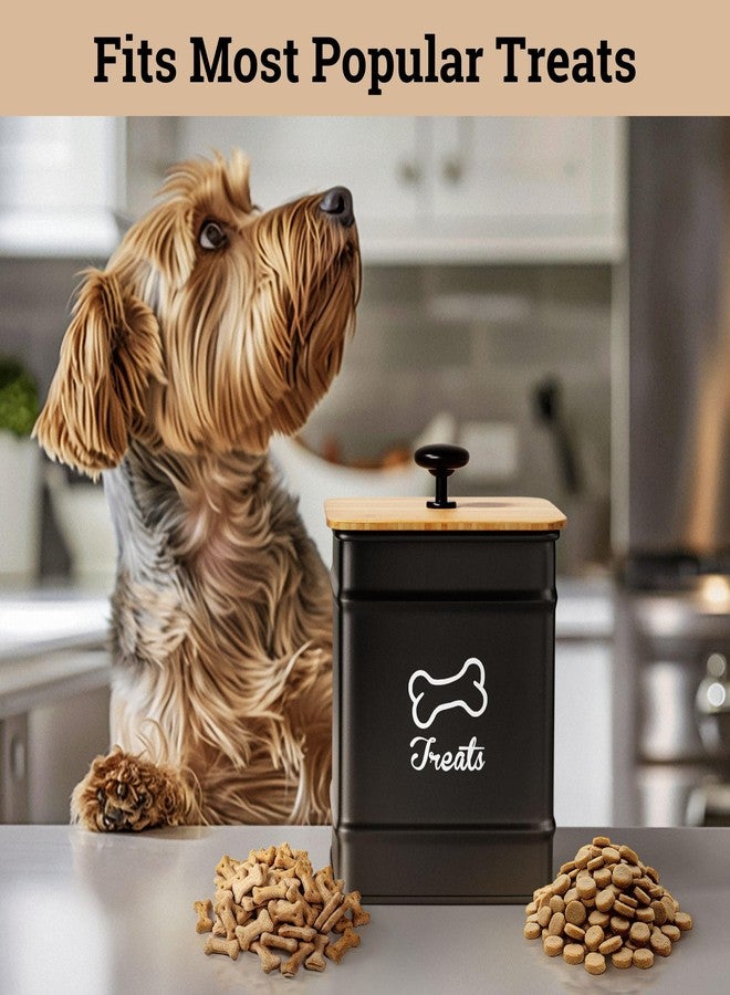 HB Design Co. Dog Treat Container with Airtight Bamboo Lid, 5"W x 7"H, 7 Cup Capacity - Image 3