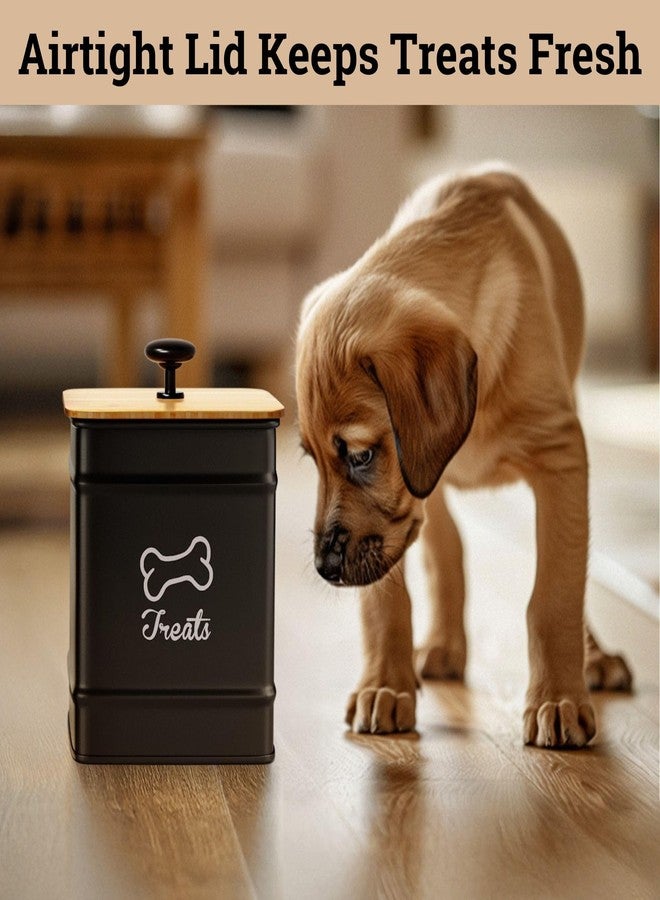 HB Design Co. Dog Treat Container with Airtight Bamboo Lid, 5"W x 7"H, 7 Cup Capacity - Image 5