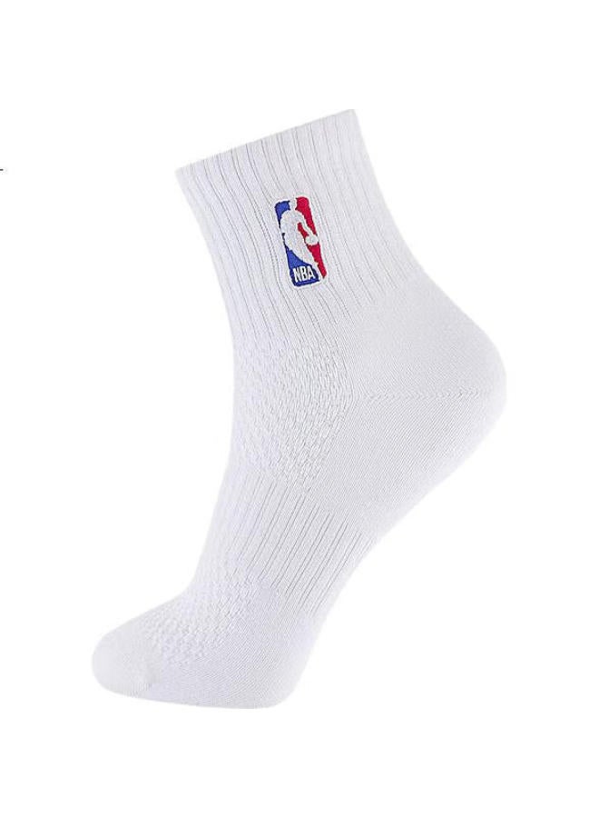 NBA White Men'S Casual Sports Socks Summer Mesh Breathable Sweat-Absorbing Cotton Socks Training Running Basketball Socks 6 Pairs - Image 2