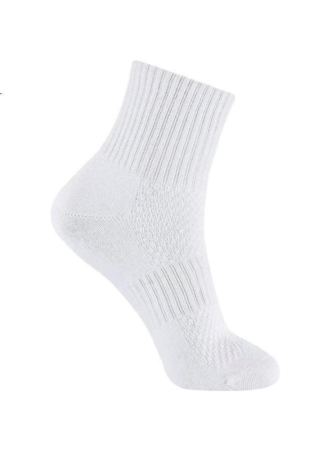 NBA White Men'S Casual Sports Socks Summer Mesh Breathable Sweat-Absorbing Cotton Socks Training Running Basketball Socks 6 Pairs - Image 1