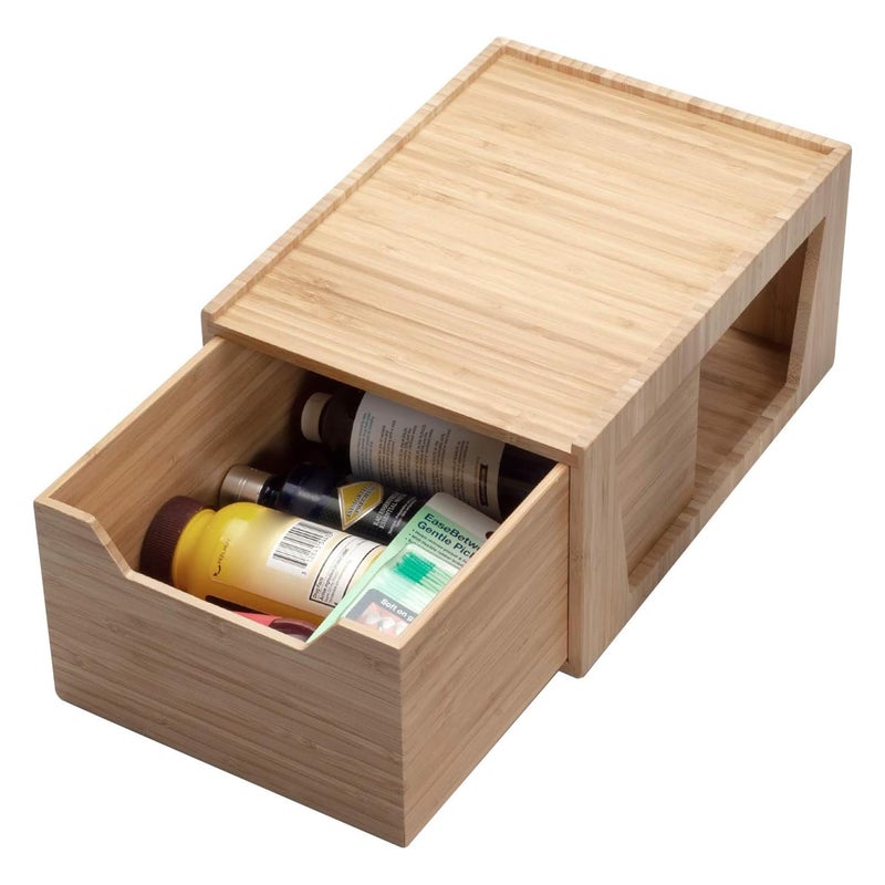 MobileVision Tall Bamboo Drawer, Stackable Storage Solution for Kitchen Products, Office Supplies, or Bathroom Cosmetics & Toiletries, 12â€ x 9â€ x 6.25â€ - Image 2