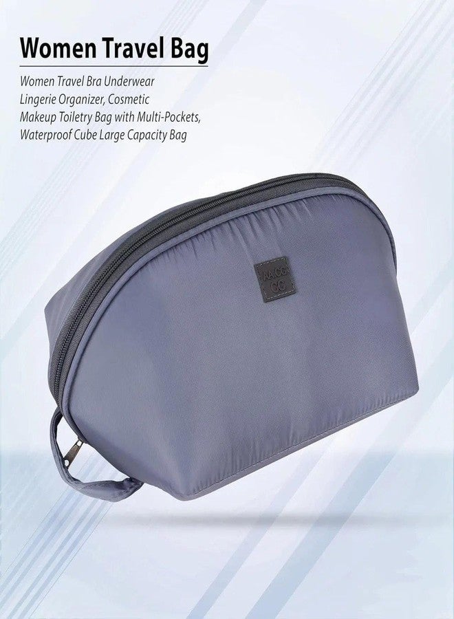 TENDULA Travel Underwear Organizer Bag, Lingerie Pouch Portable Bra Storage Bag, Large Lightweight Socks Bag with Handle,Multifunctional Makeup Bag,Toiletry Cosmetic Stuff Washing Bag (Grey) - Image 4
