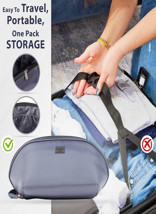 TENDULA Travel Underwear Organizer Bag, Lingerie Pouch Portable Bra Storage Bag, Large Lightweight Socks Bag with Handle,Multifunctional Makeup Bag,Toiletry Cosmetic Stuff Washing Bag (Grey) - Image 5