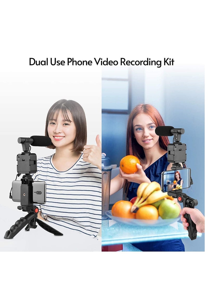 AY-49 Video Vlogger Kits Microphone LED Fill Light Mini Tripod For Phone Vlog Video Recording Condenser - Image 3