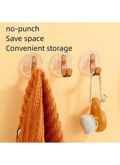 Fanski 8-Piece Self-Adhesive Wall Hooks Brown 5.7x5.7cm  - Image 4
