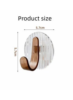 Fanski 8-Piece Self-Adhesive Wall Hooks Brown 5.7x5.7cm  - Image 2