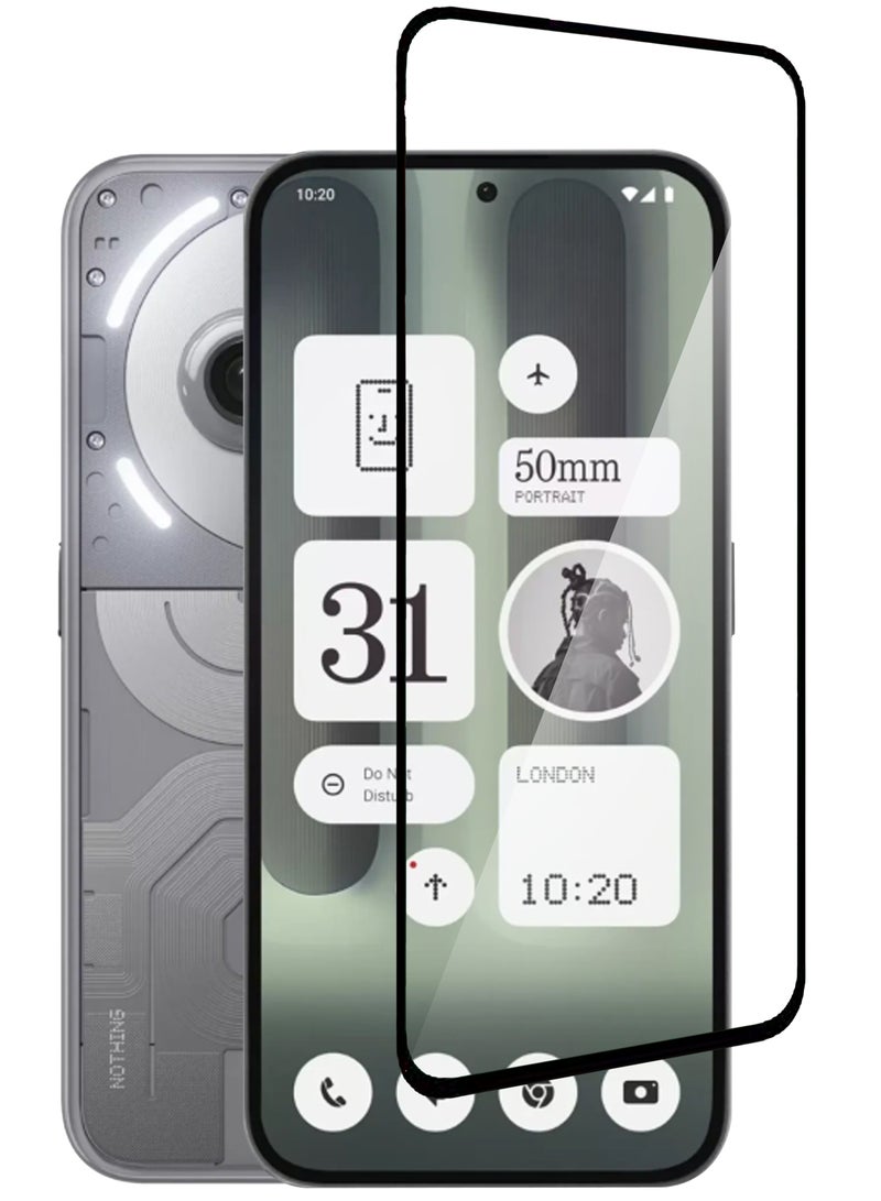 For Nothing Phone 2A Plus - Tempered Glass Screen Protector - Advanced Border-Less Full Edge to Edge ,Shatterproof , High Responsiveness , Higher Transparency , Quick to Install ,Anti-scratch and Bubble-free Screen Protector - Black - Image 1