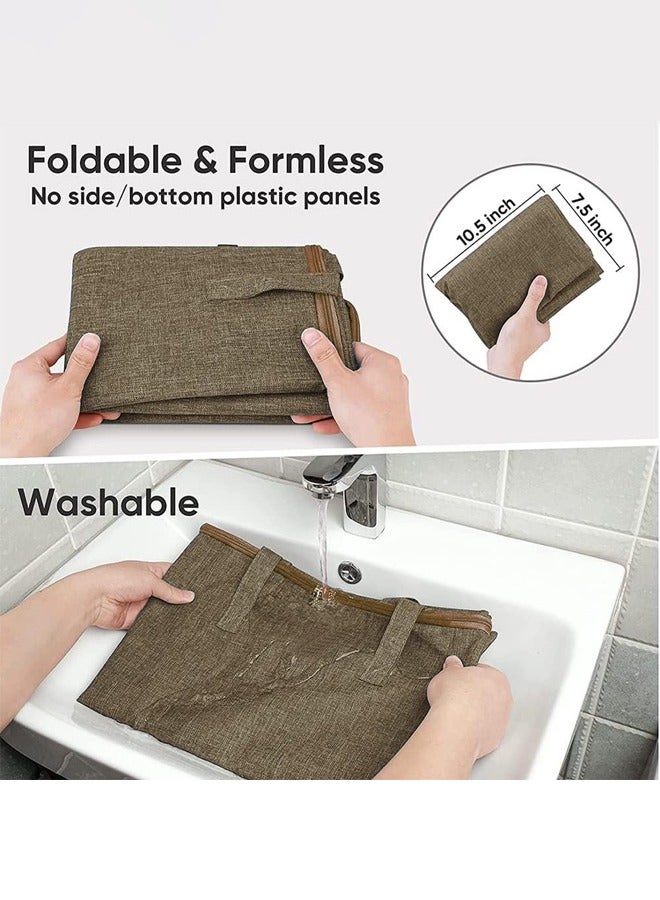 DUNISO 2 Pcs Large Blanket Storage Bag, Under Bed Storage Tote for Comforters, Clothes, Linens. Water Resistant and Breathable Closet Bags ,60x45x26cm,Brown  - Image 4