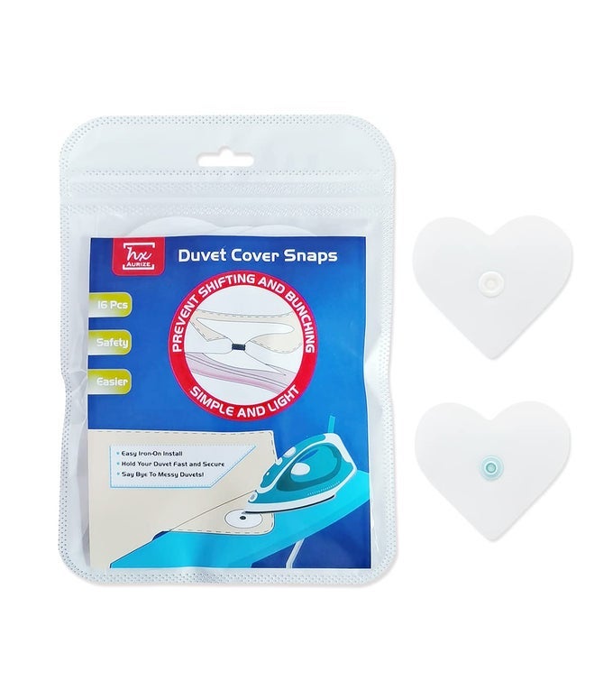 16 PCSLIGHTWEIGHT DUVET COVER SNAPS FASTENERS COMFORTER HOLDER CLIPS KEEP THE CORNER SAFE IN PLACE WHITE