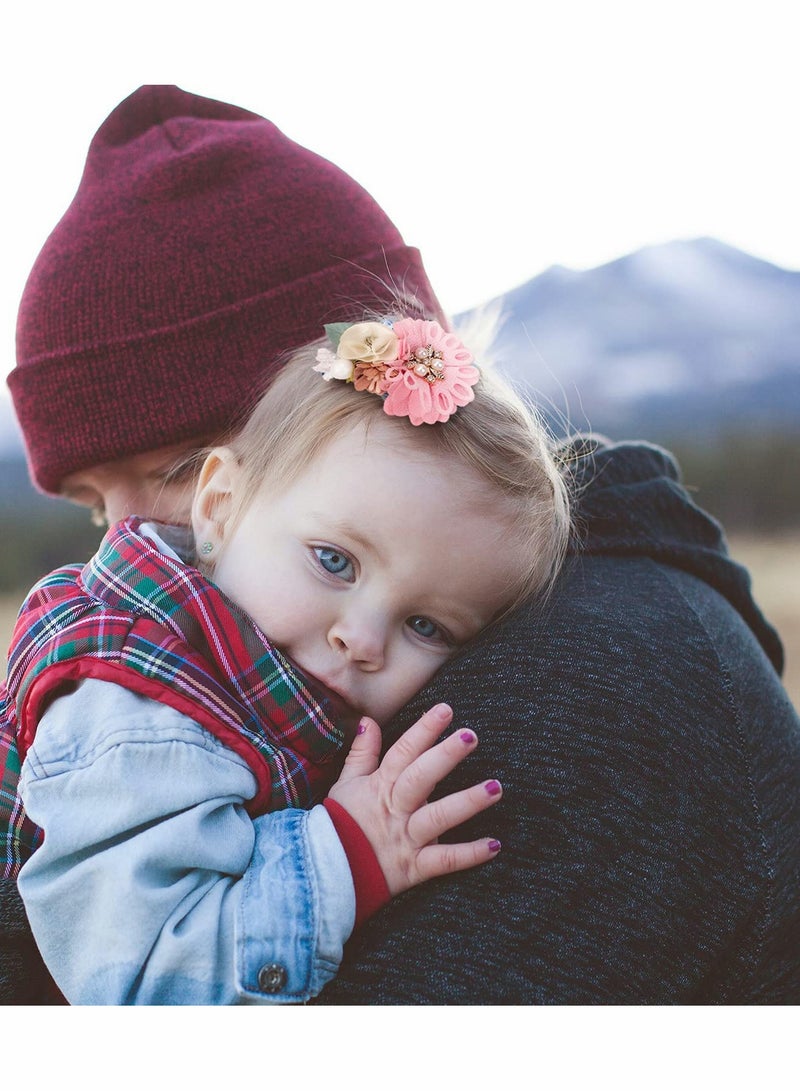 KASTWAVE Flower Hair Clip Set for Baby Girls 6Pcs Delicate Floral Barrettes Hair Care Hair Bands Accessories Bows Hemming Clip for Newborn Infant Baby Toddles Teen Girl Gifts Six Flower Style - Image 2