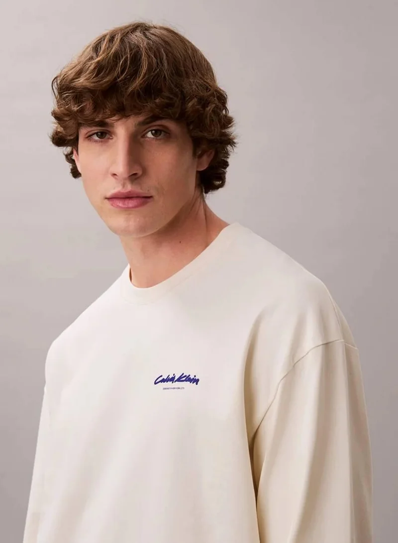 Flocked Graphic Logo Long Sleeve Tee