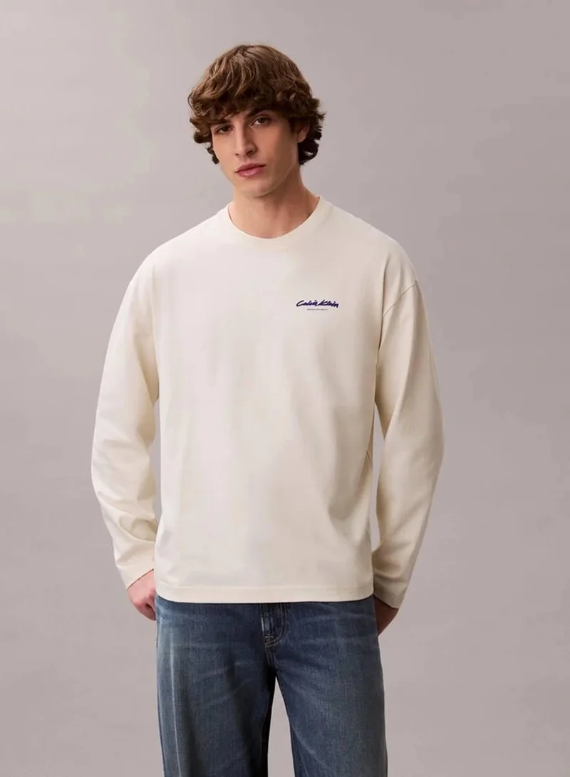 Flocked Graphic Logo Long Sleeve Tee
