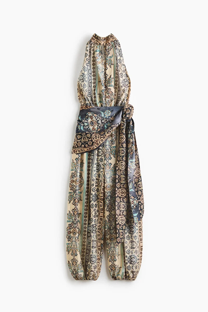 H&M Tie-detail halterneck jumpsuit