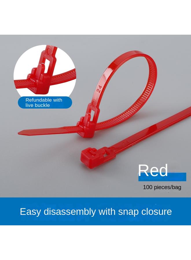 Bluejw Colored Plastic Cable Ties With Releasable Buckle Nylon Cable Ties With Fixed Sealing Tape Can Be Removed And Reused - Image 1