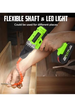 Genaric 21V Cordless Drill, Power Drill Set with 2 Batteries and Charger, Multifunctional Rechargeable Handheld Electric Screwdriver Electric Drill Drivers Built-in LED, with 2-Speed, 25 Torque Setting  - Image 5