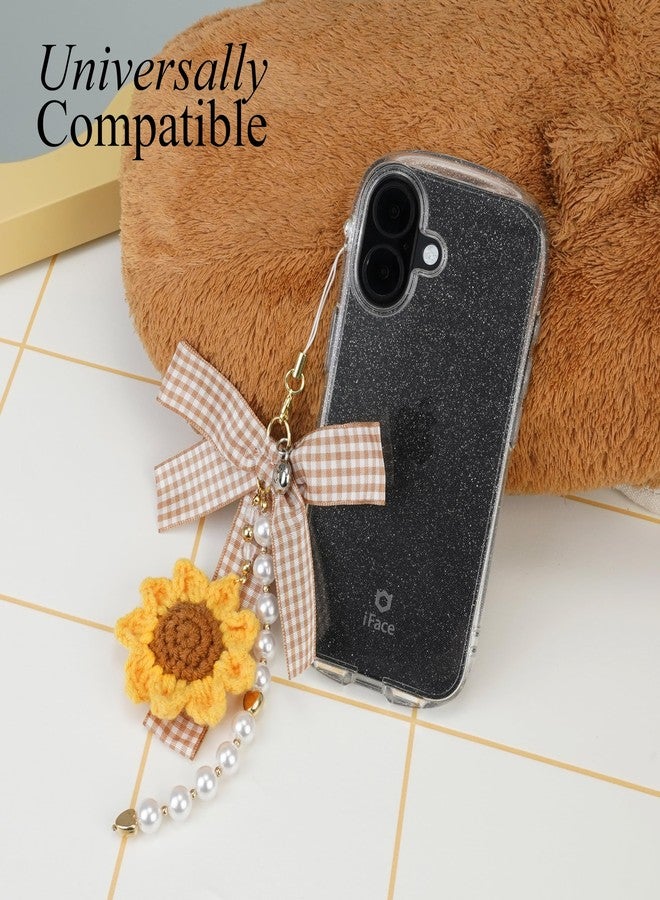 iFace Phone Charm Accessory - Cute Chain Aesthetic Decor Y2K for Phone Bag Keychain Airpods Camera Pendants - For Apple, Samsung, Google Pixel & More [Knitted Sunflower] - Image 4