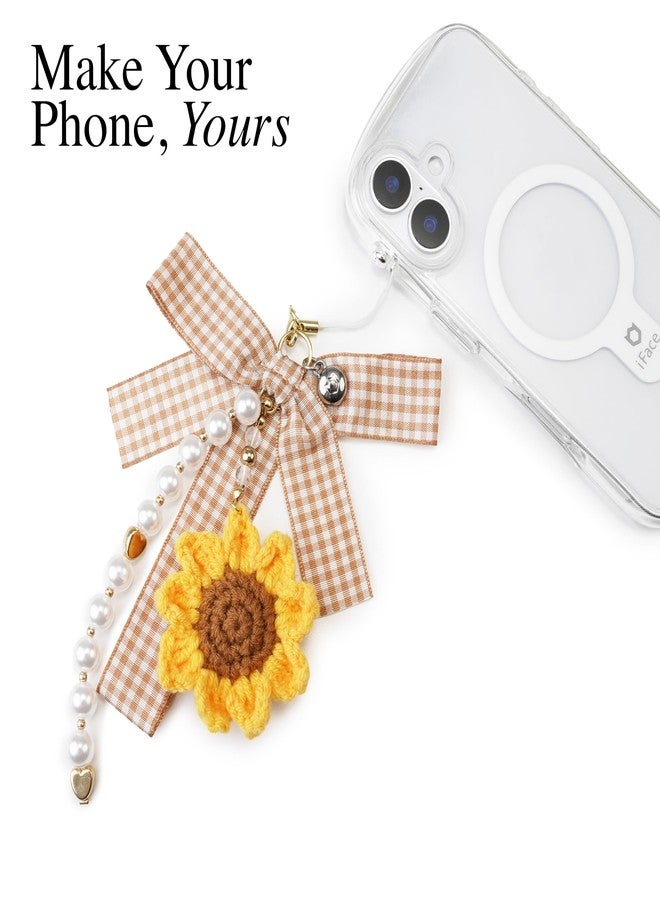 iFace Phone Charm Accessory - Cute Chain Aesthetic Decor Y2K for Phone Bag Keychain Airpods Camera Pendants - For Apple, Samsung, Google Pixel & More [Knitted Sunflower] - Image 2