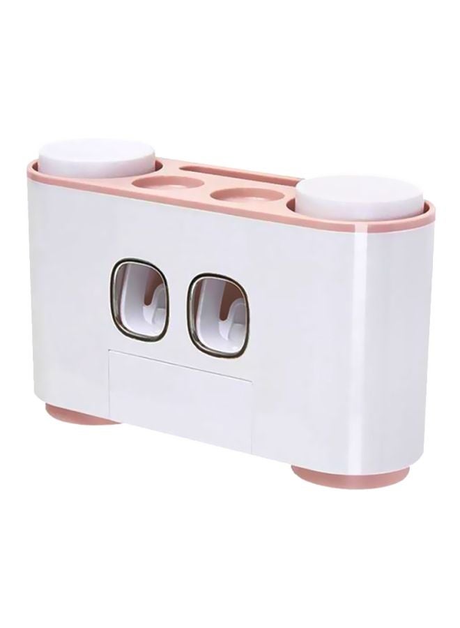 Beauenty Toothpasete Dispenser With Toothbrush Holder White/Pink 26x8.5x17cm - Image 1